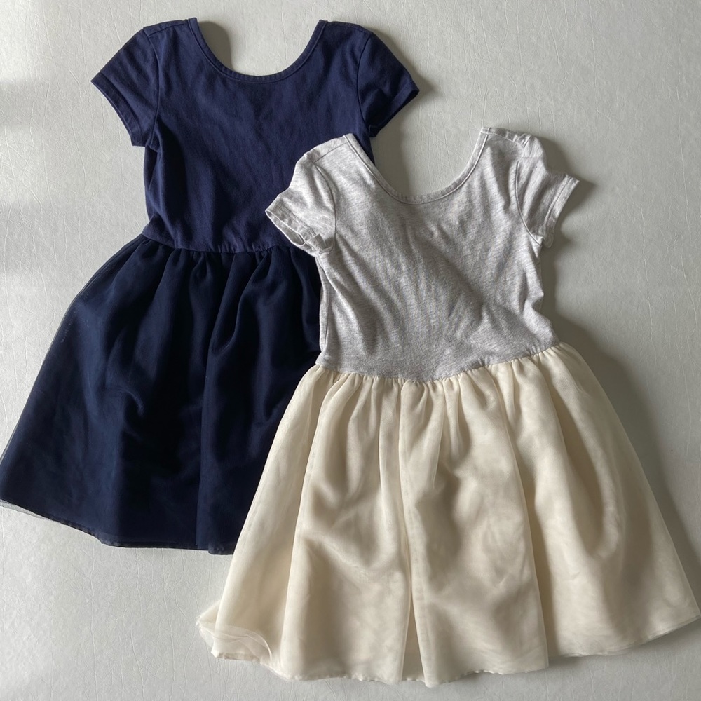 2 PACK! Navy Blue and Grey/Cream Dresses